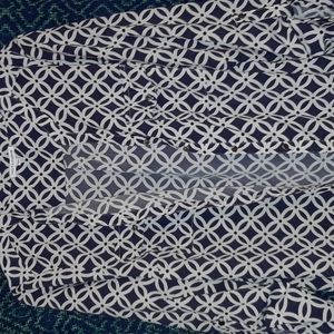 Blouse By Notations, Navy and White print long sleeves .  Size XL.